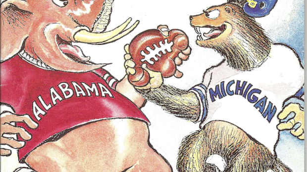 Hall of Fame Bowl cover, Alabama vs. Michigan, Jan. 2, 1988